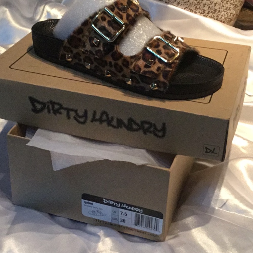 DIRTY LAUNDRY LEOPARD PRINT SLIDE SHOE SANDALS 🐆